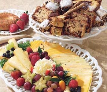 Cheese, fruit and dessert catering platters