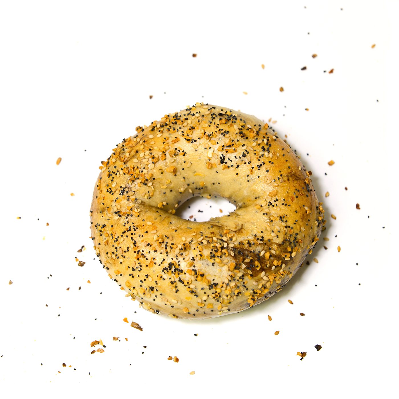 Everything bagel with a flurry of toasted seeds