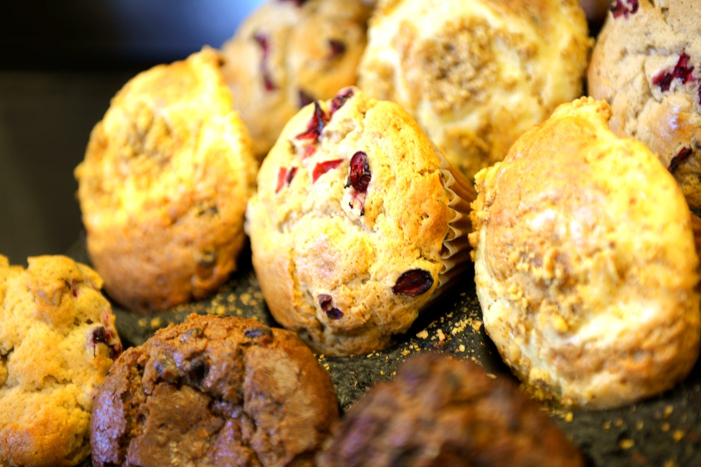 Fresh-baked muffins and scones